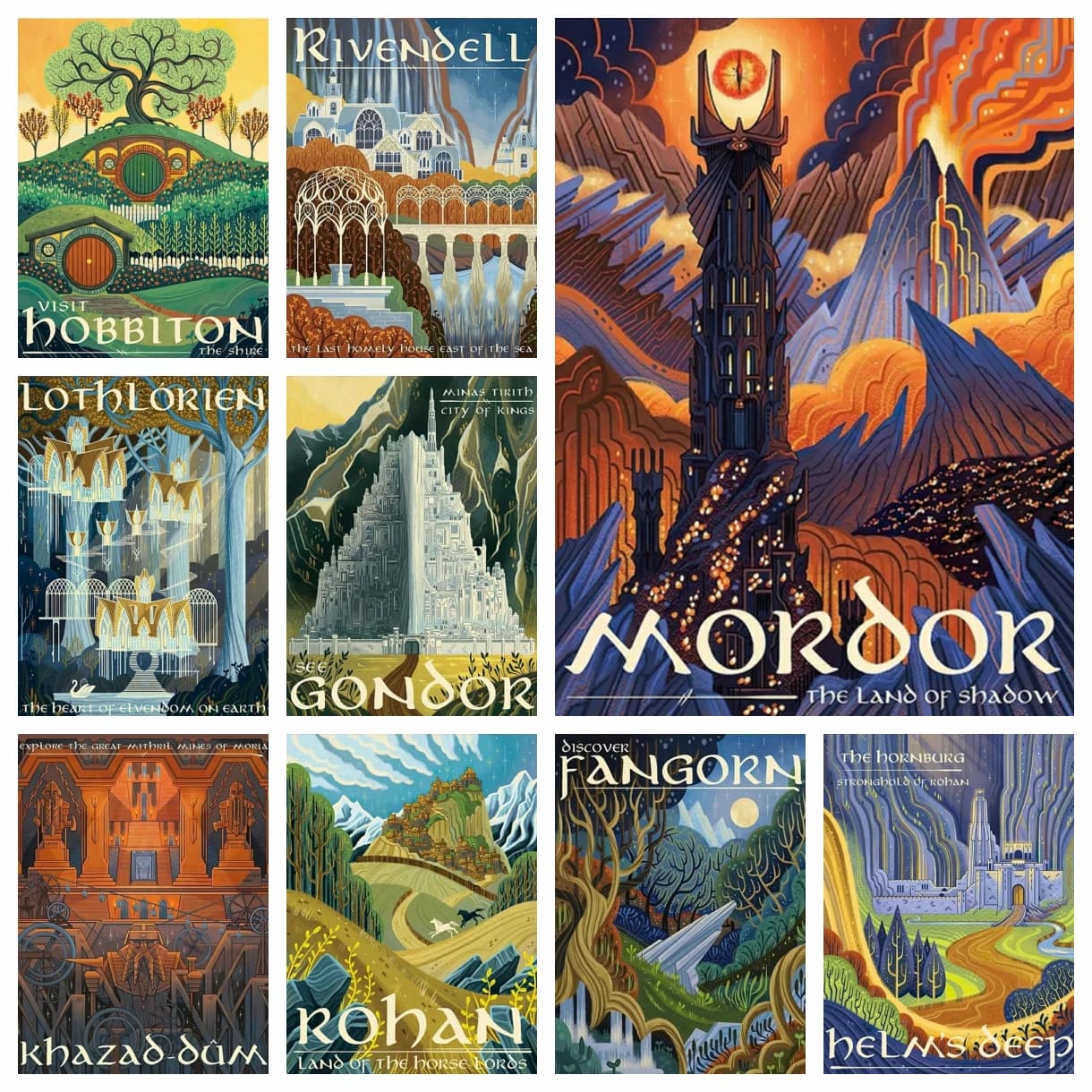 5D DIY Diamond Painting Abstract Ring Art Retro Full Drill Kit Vintage Film Mordor Castle Lord Magic Kid Handcarft Bed RoomDecor