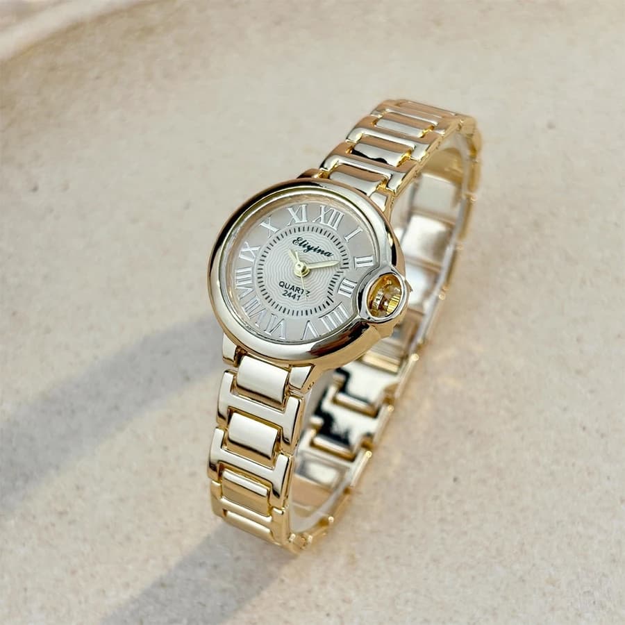 Elegant Ladies Wristwatch High-End Classic Aesthetic Alloy Steel Band Luxury Watch Stylish Timepiece for Women