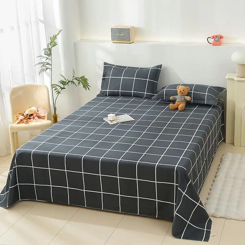 3pcs/Set Home Textile Bed Sheet Set with Pillowcases Cotton Material Lovers Home Room Bedding Flat Sheet Bed Sheet Set
