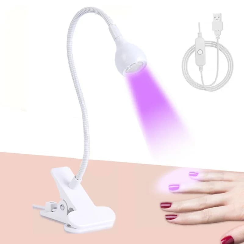 Nail Lights Dryer Ultraviolet UV Lamp Mini Flexible Clip-On Desk USB Gel Curing Manicure Pedicure Tools