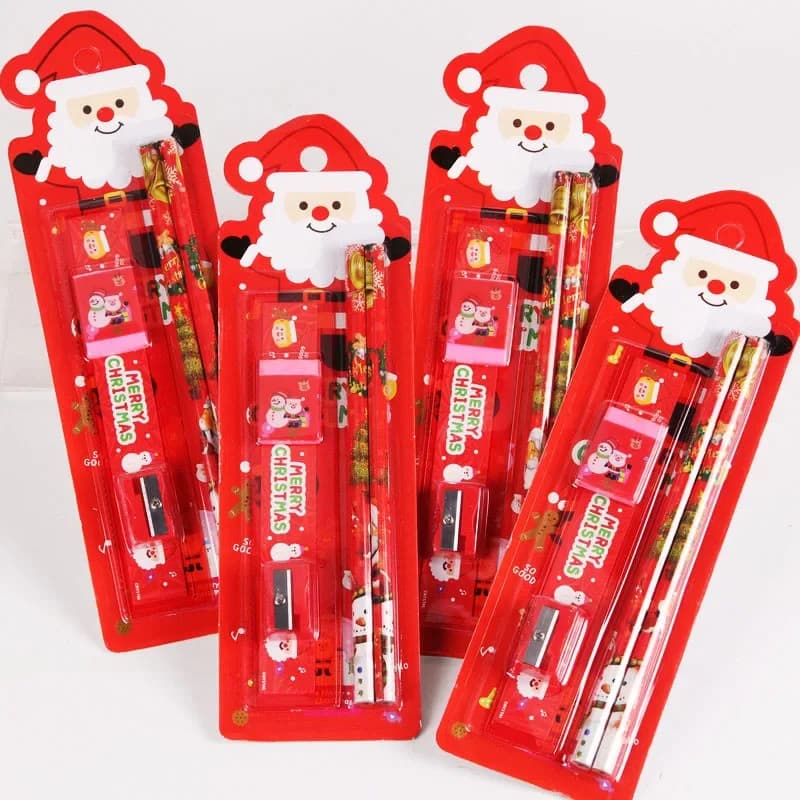 Cartoon Christmas Stationery Set Children Writing Tools Girl Gift Office School Art Supplies Drawing Pencils
