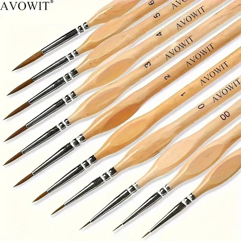 11pcs High-Quality Art Brush Set, Thin and Precise Brushes for Details and Shapes, Art Supplies, Perfect Gifts for People