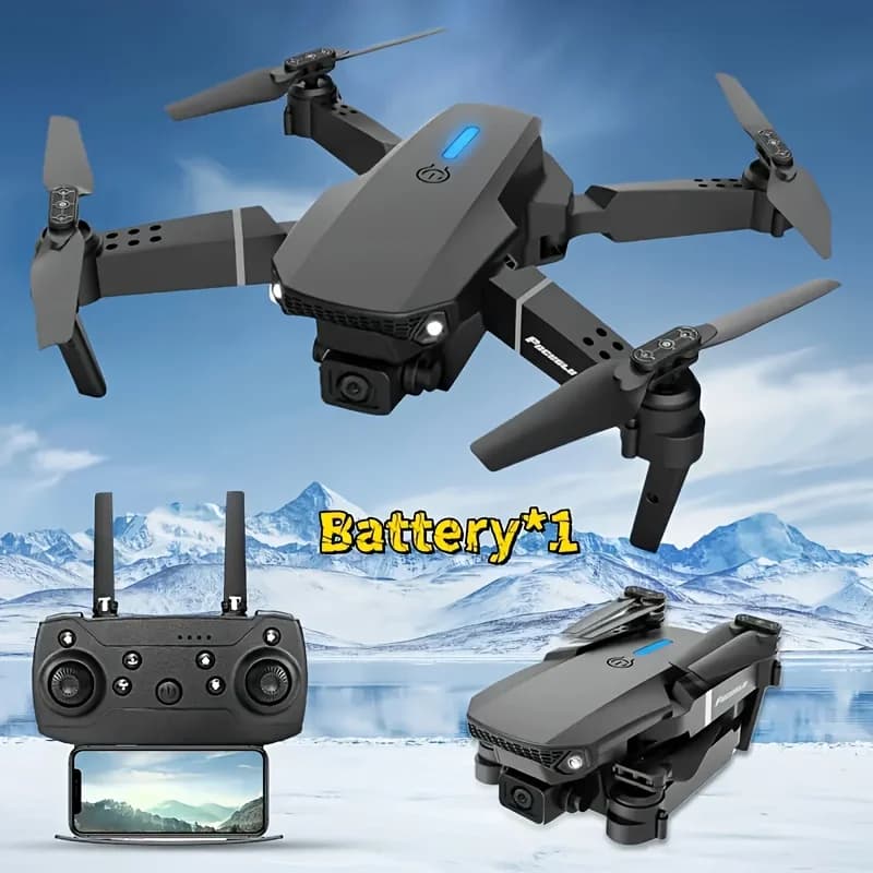 Mini Drone E88 Dual Camera Drone,ABS Material,USB Rechargeable Lithium Battery,Foldable Body,Easy to Understand and Operate,Nice