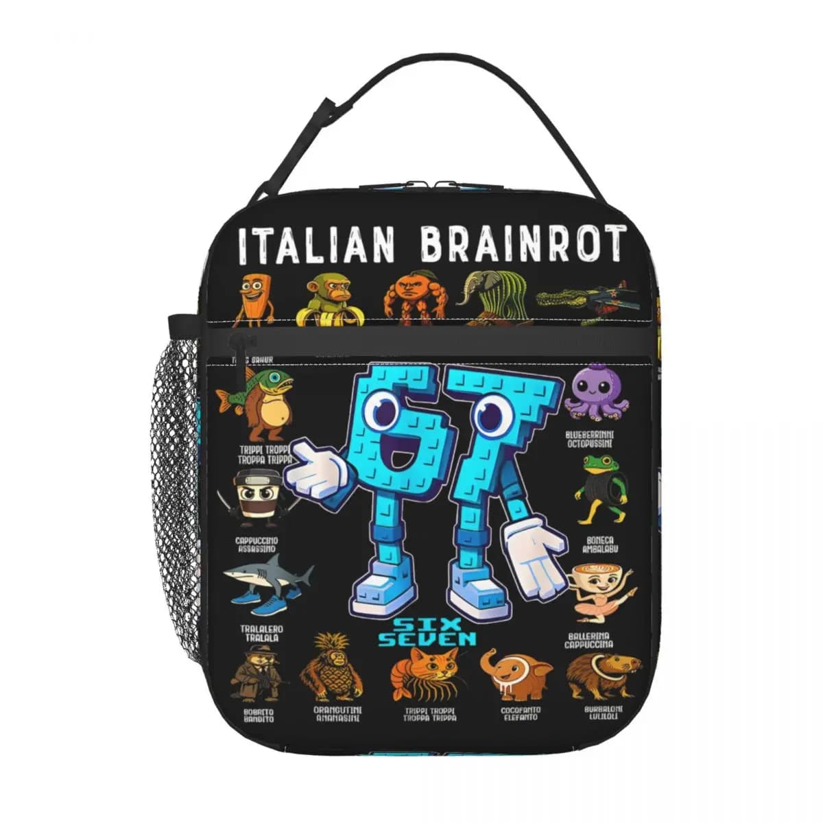 Lunch Boxes 67 Six Seven 6-7 Funny Italian Brainrot Merch Food Box INS Trendy Thermal Cooler Bento Box For School