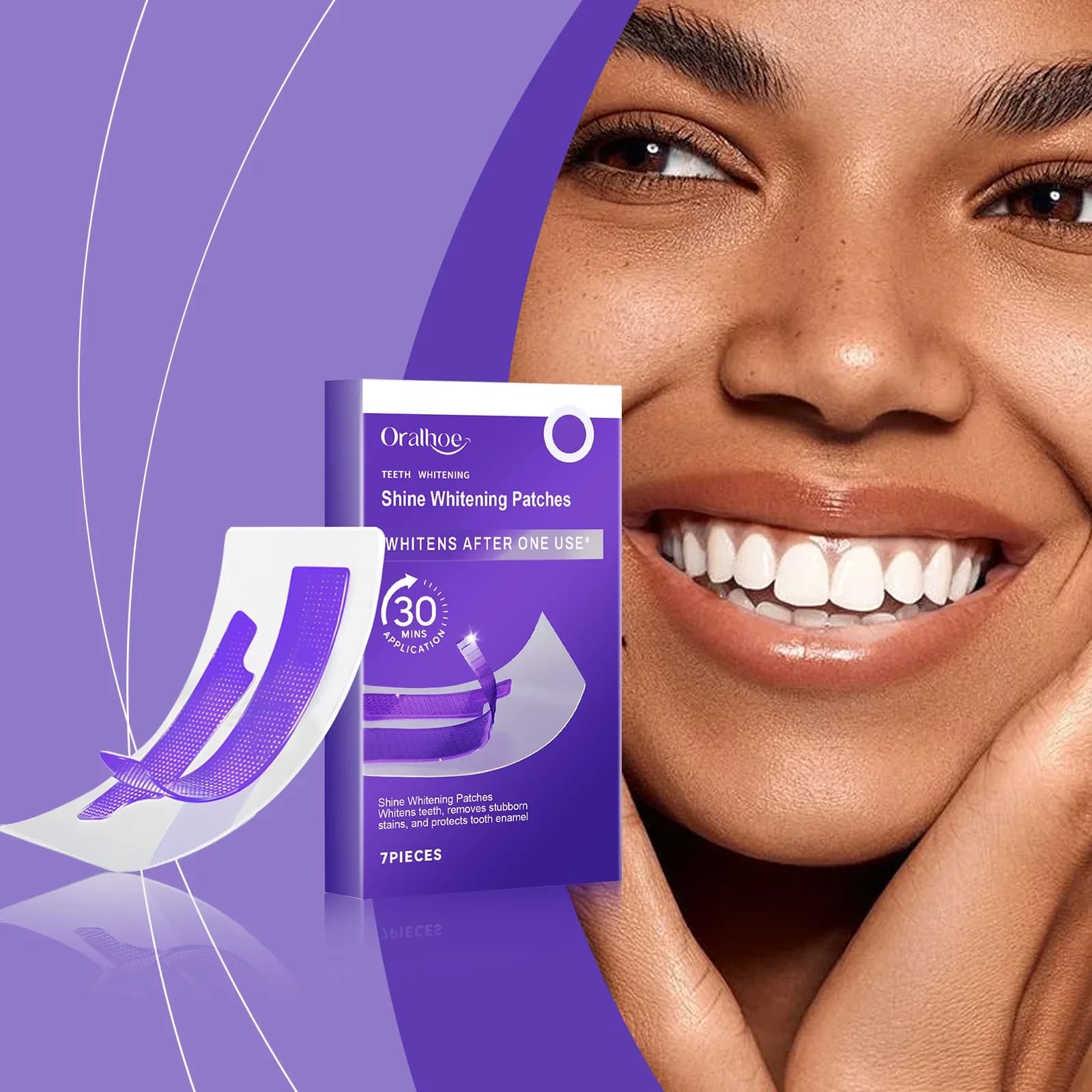 ORALHOE 7 Pieces Dental Cosmetic Patches Gentle Fresh Breath Daily Use for Bright Smile Oral Care Practical Solution