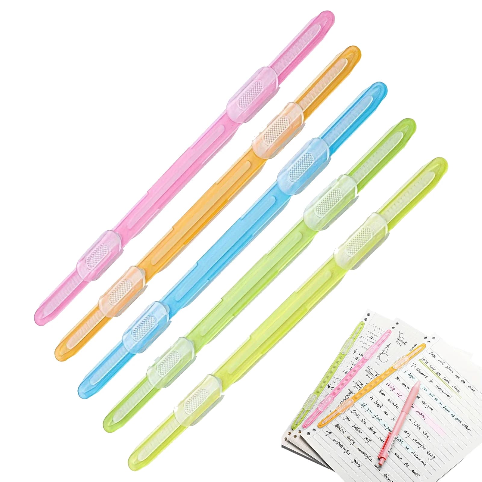 10PCS Plastic Binding Bars for Student Test Paper and Document Binding, Durable Easy Binds up to 300 Sheets, Office School Use