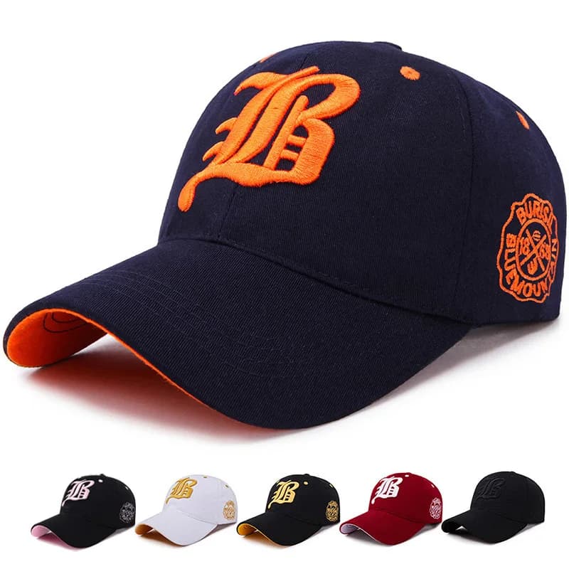 Embroidered Cotton Baseball Cap, Adjustable Snapback
