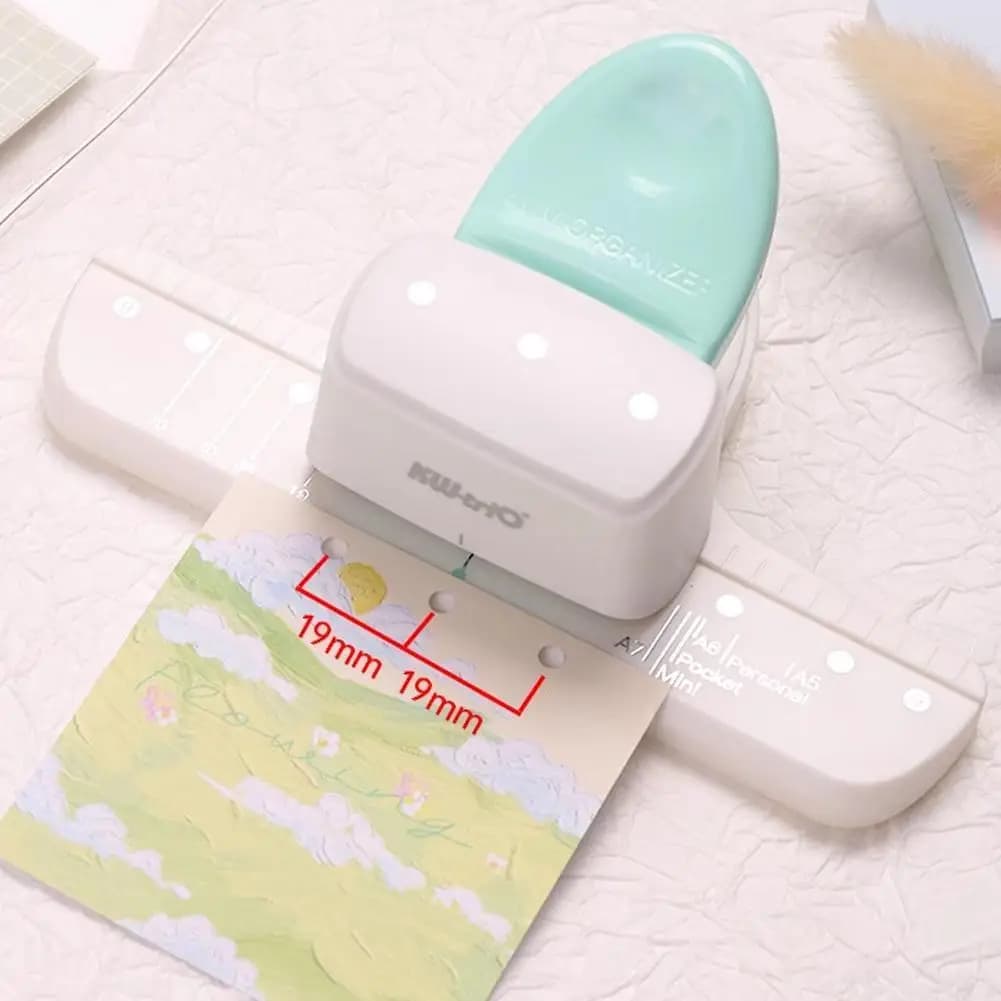 Loose Leaf Hole Punch,Daily Planner Adjustable 3 Hole Paper Puncher For A5 A6 A7 Size 8 Sheet Capacity Notebooks Scrapbooking