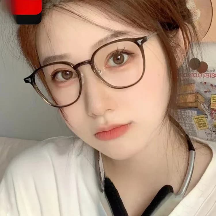 Korean Style Prescription Reading Glasses for Women Small round Frame Anti Blue Light Radiation Protection Young Looking