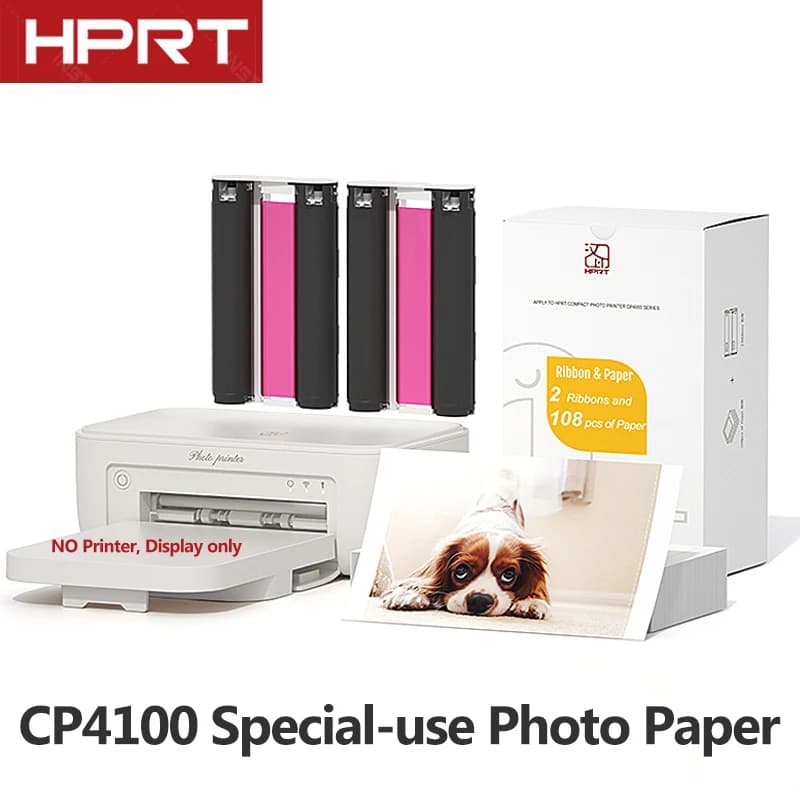 Original HPRT Photo Paper, 4x6-inch Picture Paper, Color Ribbon, Sublimation For CP4000L/CP4100 Photo Printer