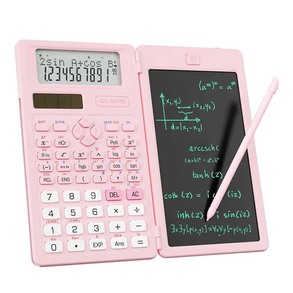 Scientific Calculators for School with Notepad School Supplies 240 Functions 82MS Foldable 2-Line Display Solar and Battery Powe