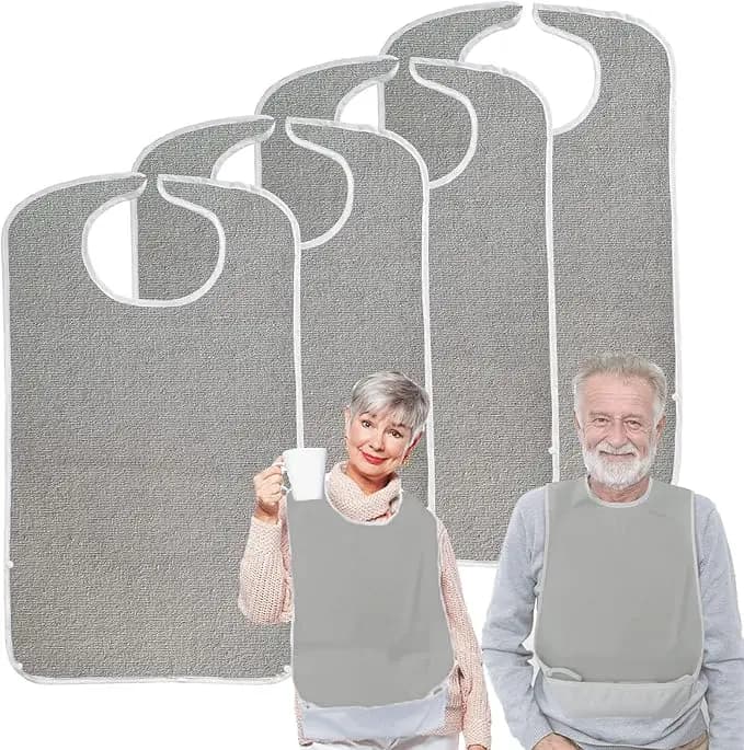 Adult Bibs for Eating Women/Men/elderly Washable,Waterproof, Clothing Protectors & Adult Bibs with Debris Trap