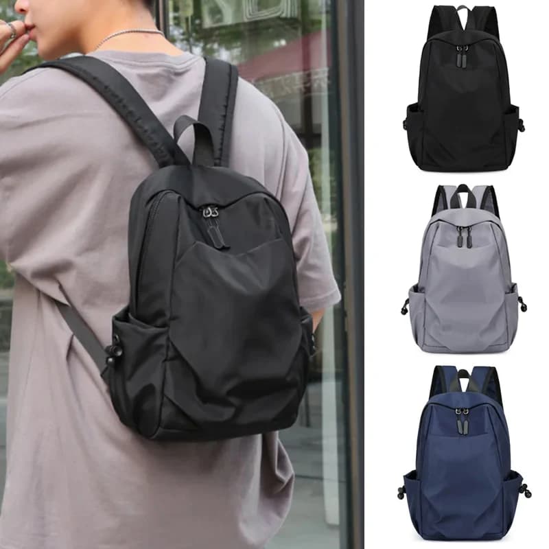 Men's Backpack Fashion Small Black Shoulder School Bag for Man 2024 Canvas Designer Waterproof Sports Travel Male Backpacks
