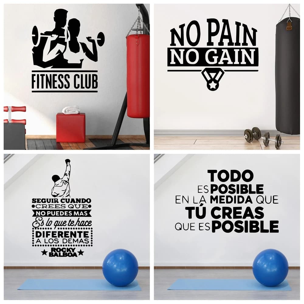 Gym Wall Stickers Decorative Sticker Home Decor Living Room Bedroom Wall Decal Home Decor