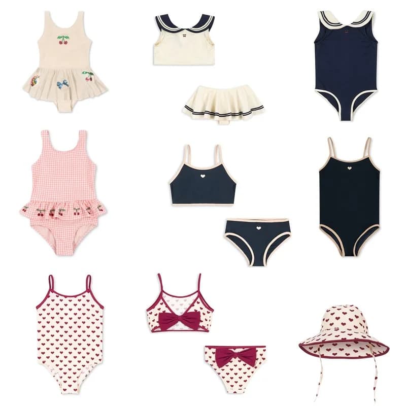 Children's Clothing Cute Girls Swimsuit for Kids Swimwear Printed Cherry Beach Wear Bather Suit Baby Bikinis Sets Sea Side