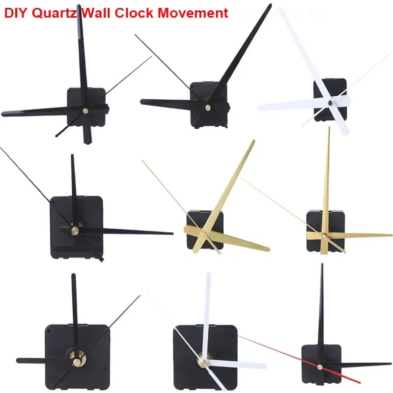 DIY Wall Clock Movement Mechanism with Hands Long Shaft Silent Battery Operated Watch Repair Parts Replacement Set