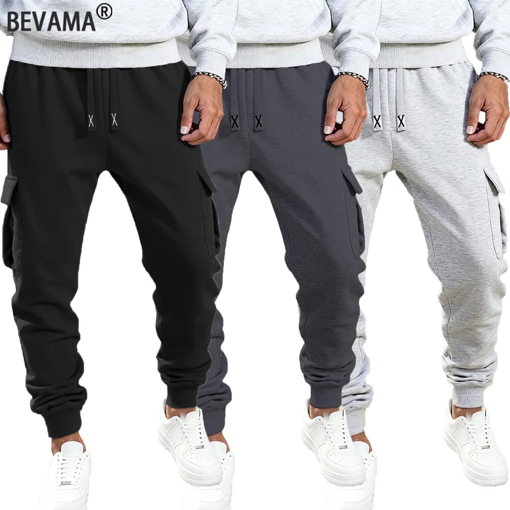 Men's Drawstring Sweatpants with Pockets, Solid Colours
