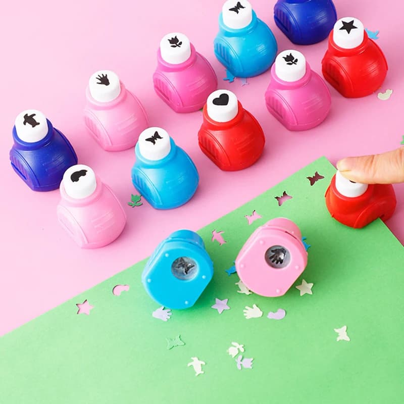 5 pcs Paper cutter for crafts Hole Puncher Punches Tool Set Circle Flower Paper Shapes Hole for card making custom scrapbook