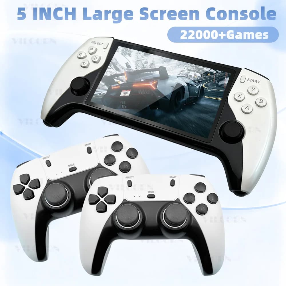 5 inch IPS Large Screen Retro Handheld Game Console FHD Portable Game Player 22000 Games For PS1 MAME GBA Arcade Console Gift