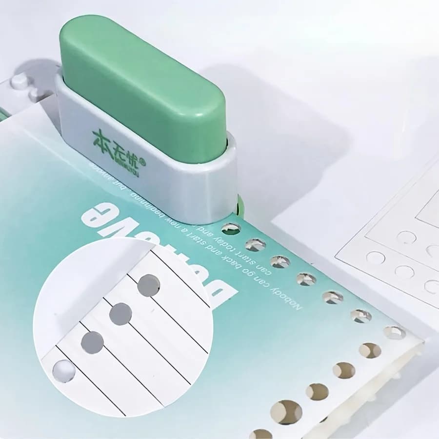 1PC 5- Hole Punch for Binder: Office Desk Organizer - Perfect for DIY Binding of Notebooks and Files, Craft Paper Punch Tool