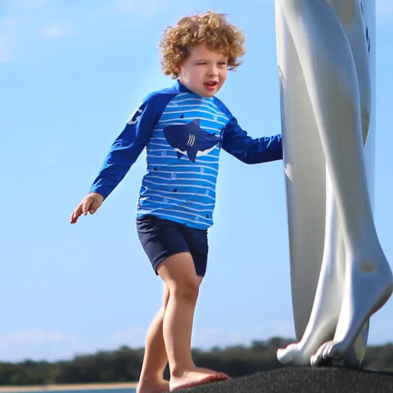 Children's Cartoon Swimsuit 2pcs Set Boys Swimwear Cool Print Summer Baby Swimming Clothes Beach Surfing Teen Bathing Suits