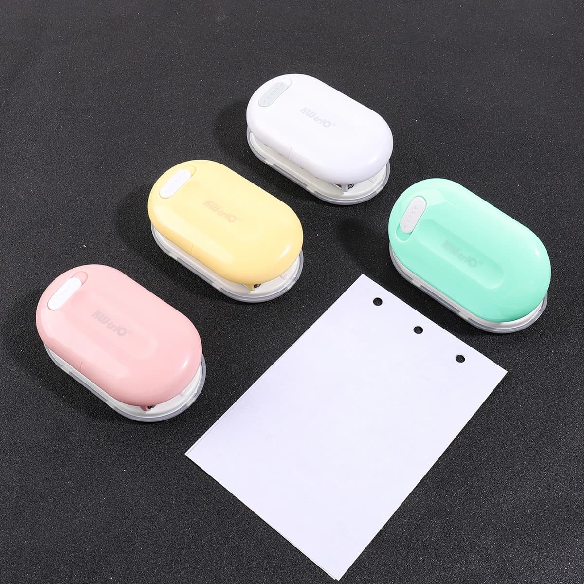 3-Hole Round Paper Punch, Portable Hole Puncher for Crafts Scrapbooking Supplies, DIY Card Making & Paper Crafting Tool