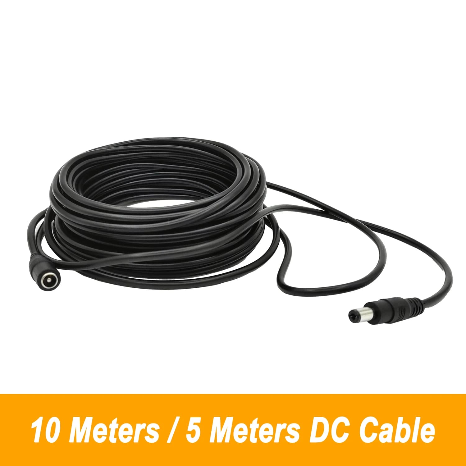 5M 10M DC12V Power Extension Cable 5.5mm*2.1mm Connector Male To Female For LED Lamp CCTV Security Camera Black Power Cable Cord
