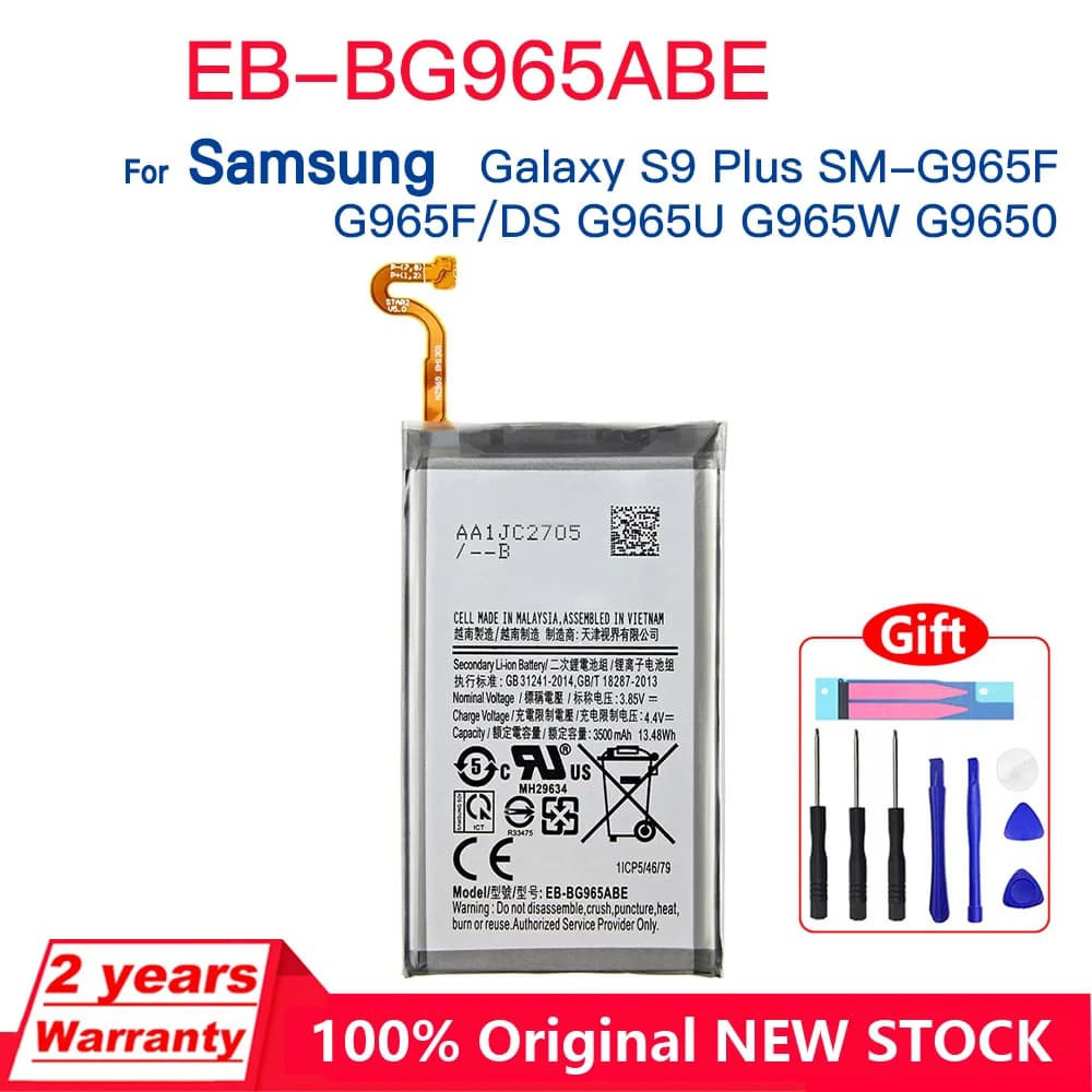 Genuine Mobile Phone Battery 3500Mah For Samsung GALAXY S9 Plus S9plus G9650 S9+ G965F EB-BG965ABE Batteries+Tools