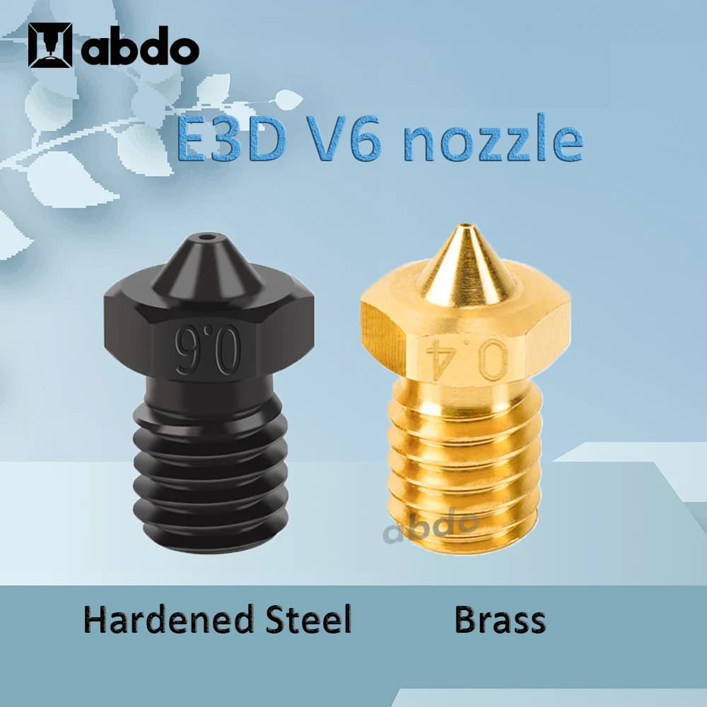 3D Printer Parts E3D Nozzle 0.2/0.4/0.6/0.8mm Hardened Steel Nozzles for Titan Extruder Prusa I3 MK3S+ MK4 E3D V6 Copper Nozzle