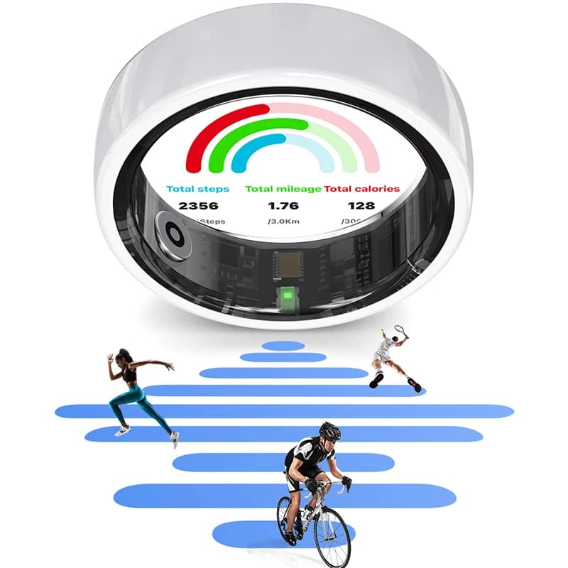 R12 Smart Ring with Charging Case ceramic ring Waterproof Women Health Ring Heart Rate Sleep Monitor Gesture Control SmartRing