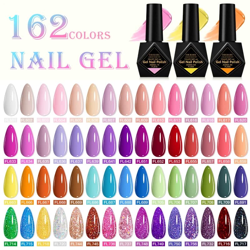 10ml Gel Nail Polish 162 Colors Nail Supplies Vernis Semi Permanent Nail Art Manicure Soak Off LED UV Gel Nail Varnishes Summer
