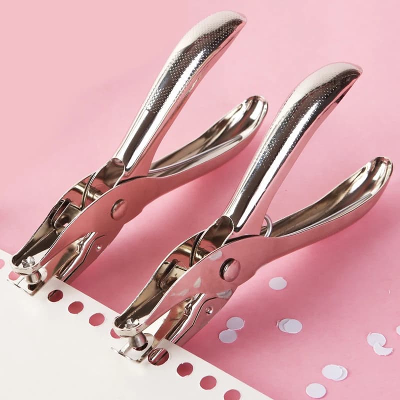 Office Supplies Metal Hole Punch Student Stationery Paper Card Small Round Hole Flipbook Document Binding