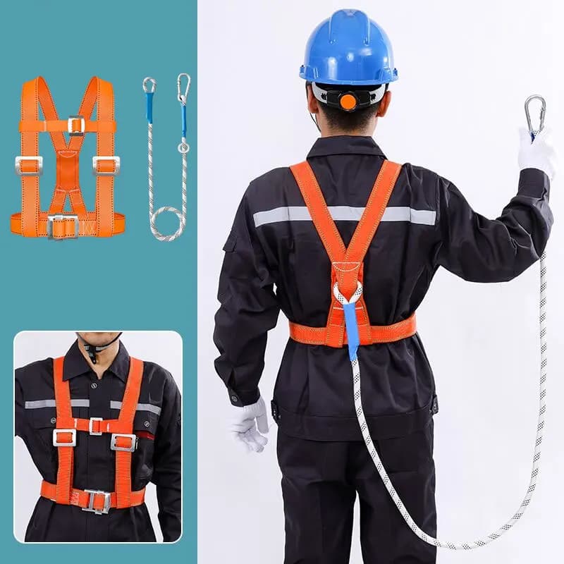 Safety Harness Fall Protection Roofing Work Harnesses Full Body Safety Harness Construction Wear-resistant Thickened Sling Rope
