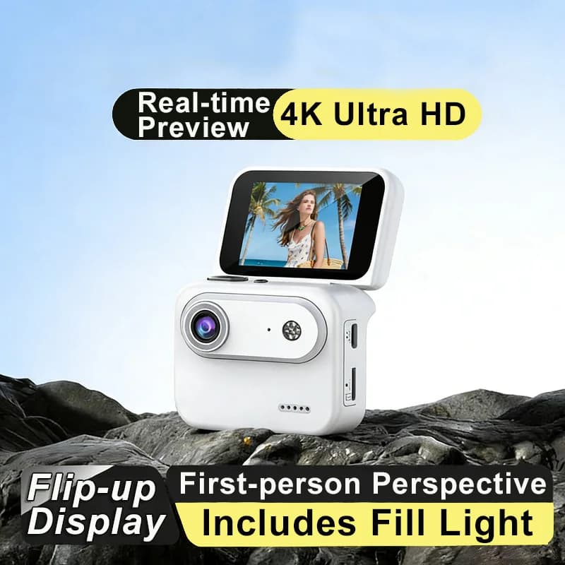 Y360 Action Camera With Flip Screen 4K Ultra HD Recording VLOG-Ready Image Stabilization Wide-Angle Lens Cycling Camera