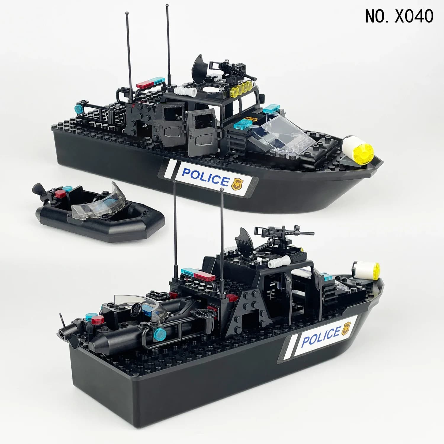 Building Blocks Toys Coast Guard Tomahawk Ship Building Area Set City Police Patrol Ship Particle Brick Toys for Boys Children