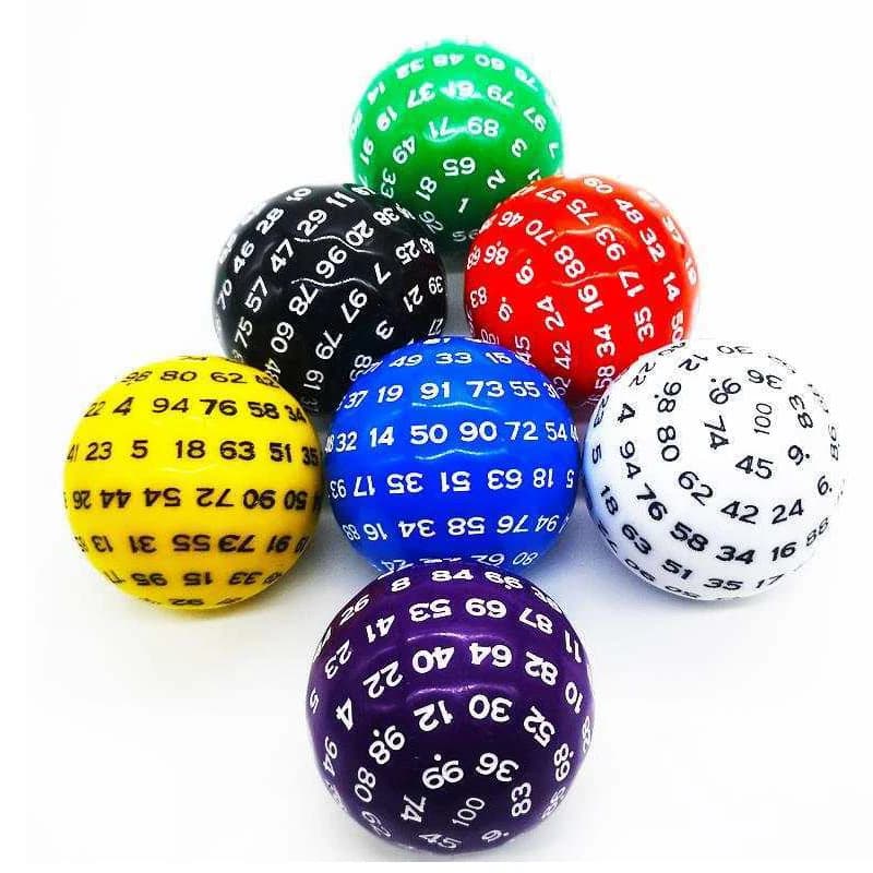 Educational 100 Sided Acrylic Dices D100 Dice For Tabletop Toys Role Playing Board Game Accessories Math Learning Resources