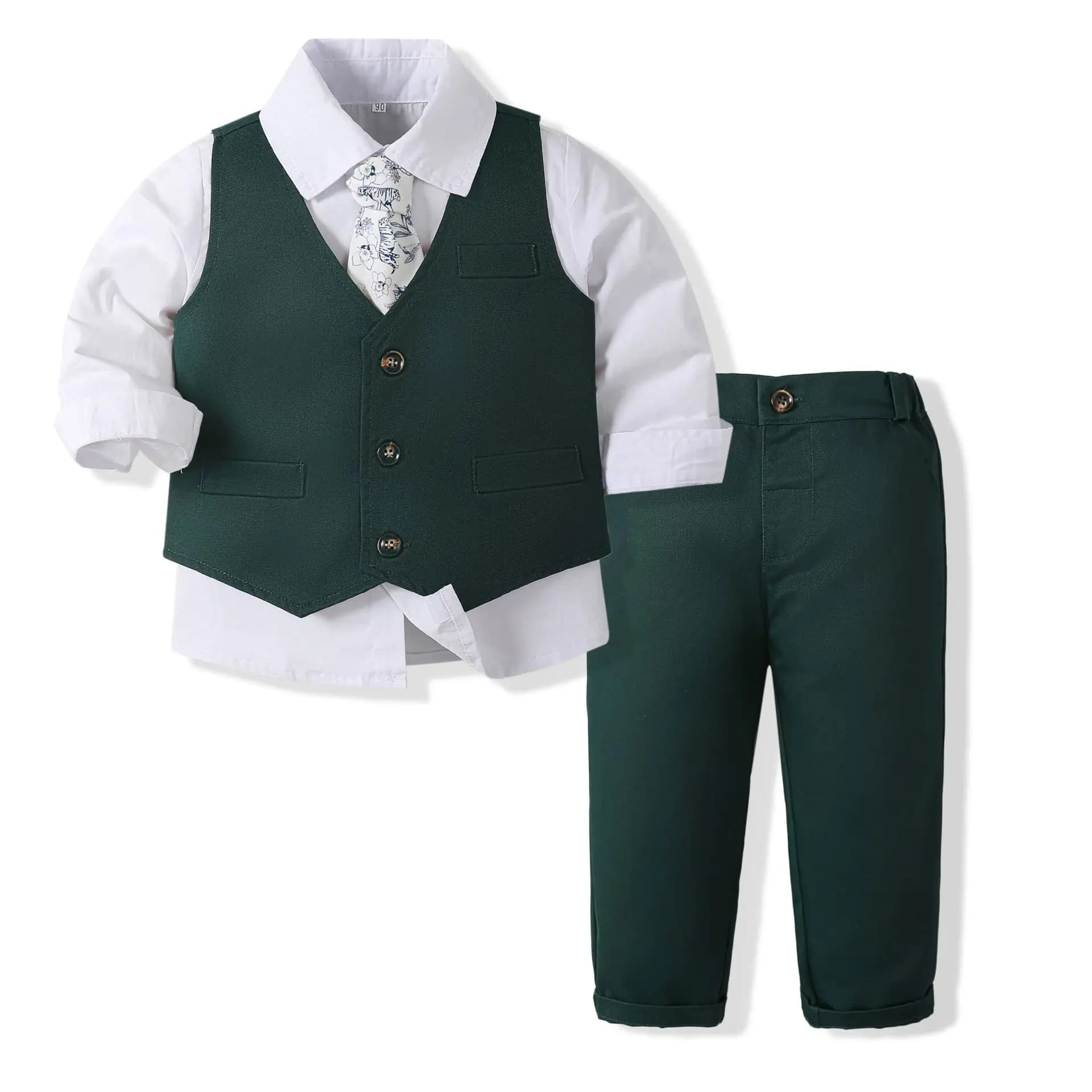Boys Suits Blazers Clothes Suits For Wedding Formal Party Striped Baby Vest Shirt Pants Kids Boy Outerwear Clothing Set