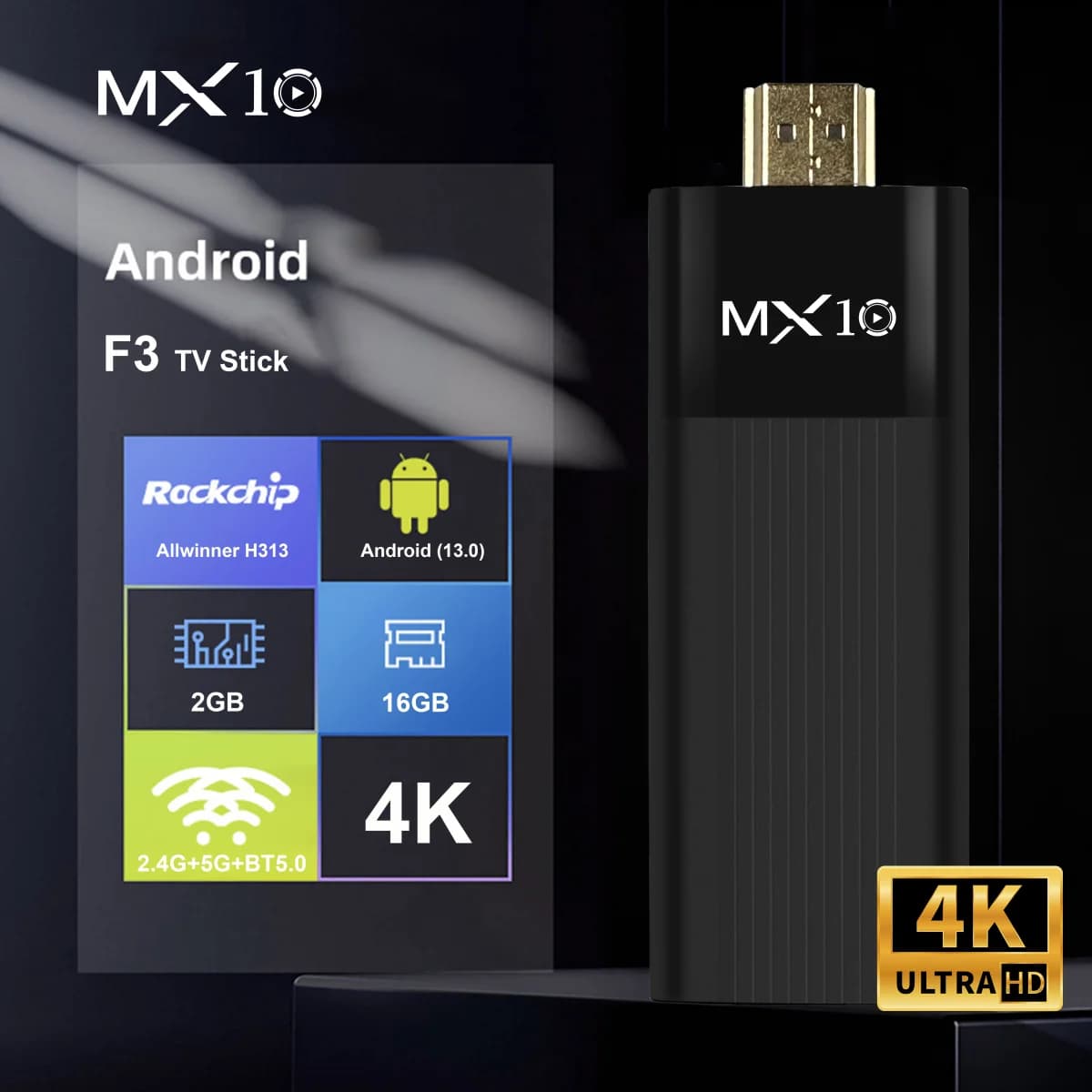 Tv Sticks 2gb 16gb 1 Unit Android 2024 Stb Mx10 F3 Tv Box Android 4k Eu Android Tv Stick