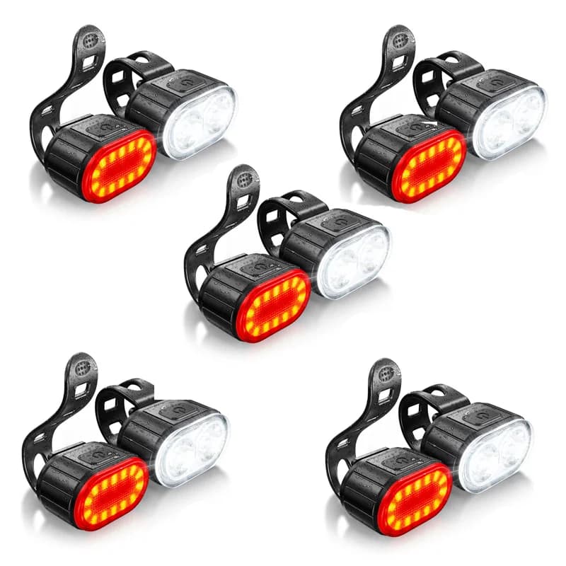 Rechargeable Bike Lighting Front/Rear Lights Bicycle Lamp Led Cycling Light Bike Flashlight for Bicycle Front Taillight Lantern