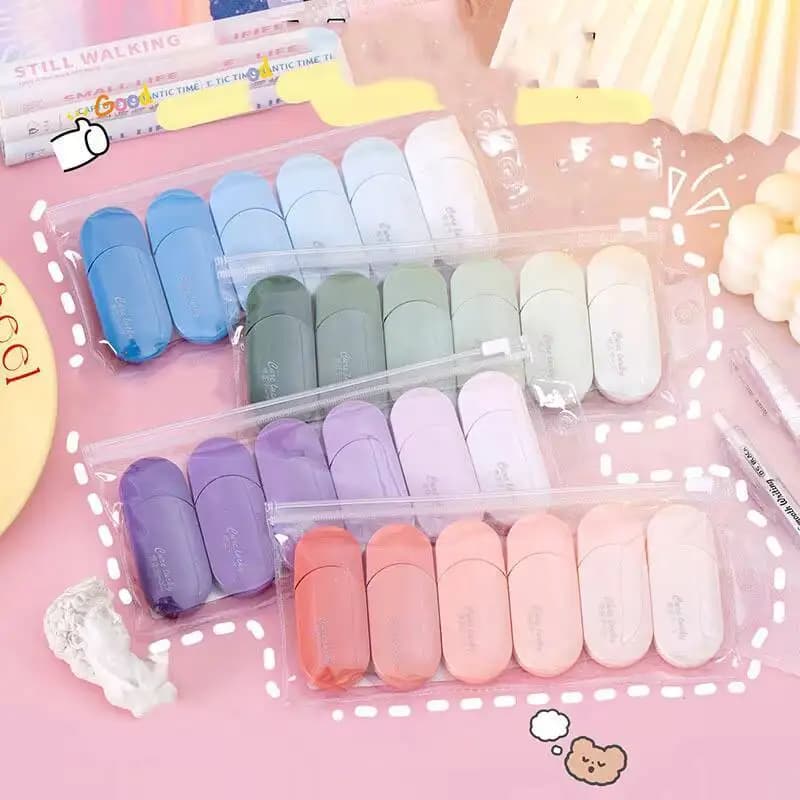 1 Set/6 Pcs Cute Kawaii Gradation Correction Tape Altered Tools School Office Corrector Stationery Sweet Novelty Supplies