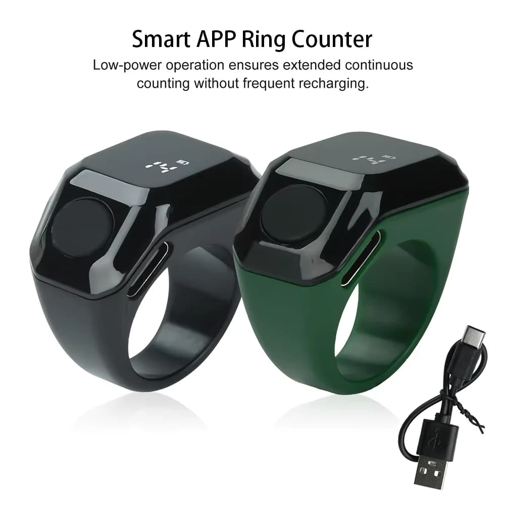 Smart APP Ring Counter Portable Digital Display Counter Bluetooth Counting Ring Time Vibration Reminder Wearable Tally Counters