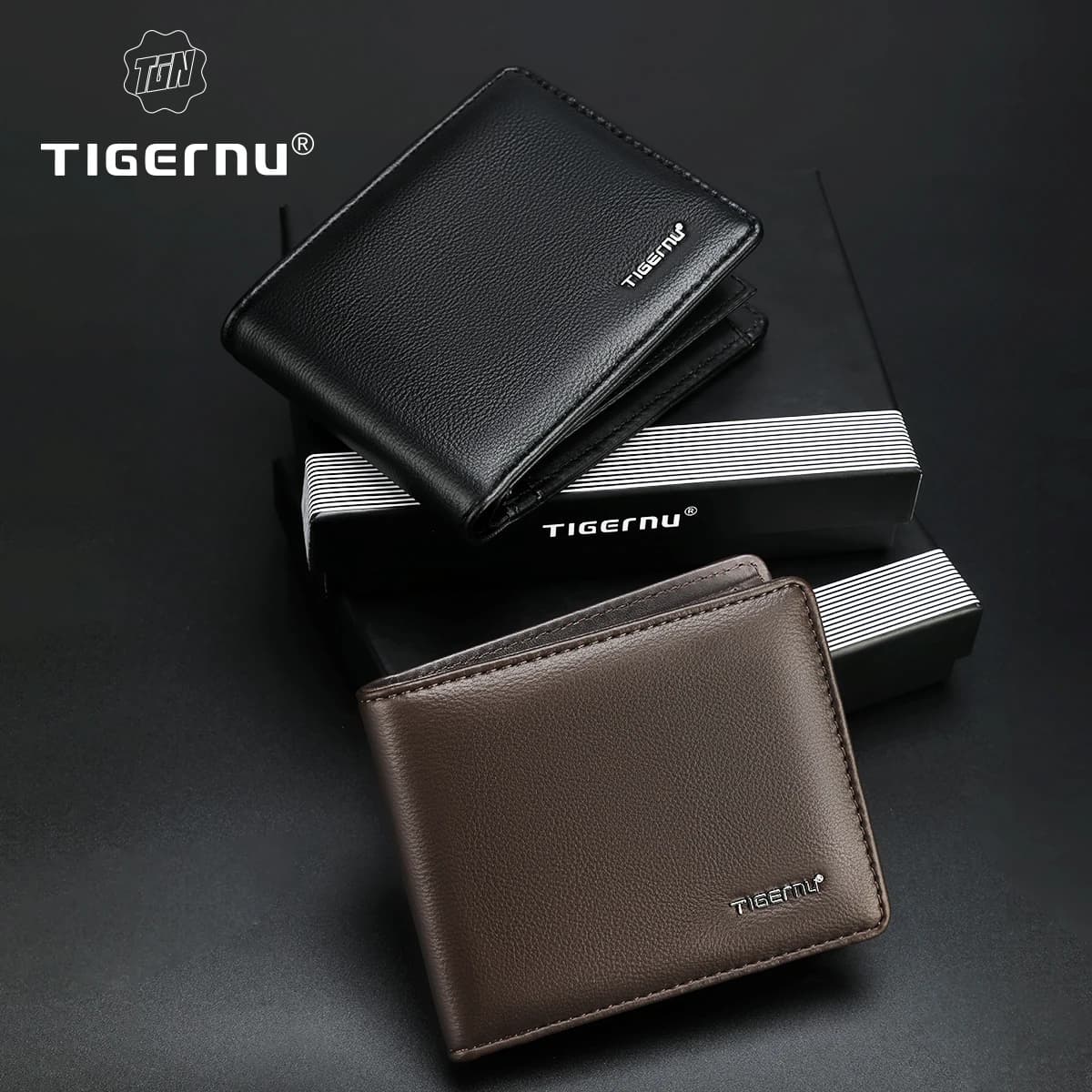 Tigernu Wallets For Man Soft PU Card Wallet RFID Coin Purse Light Card Holder As Gifts Men's Wallets Waterproof Card Bags Mini