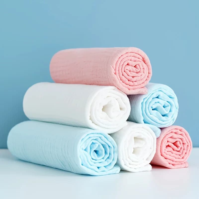6pcs of Solid Color, Pure Gauze Cloth, Reusable Diapers That Are Lightweight And Breathable