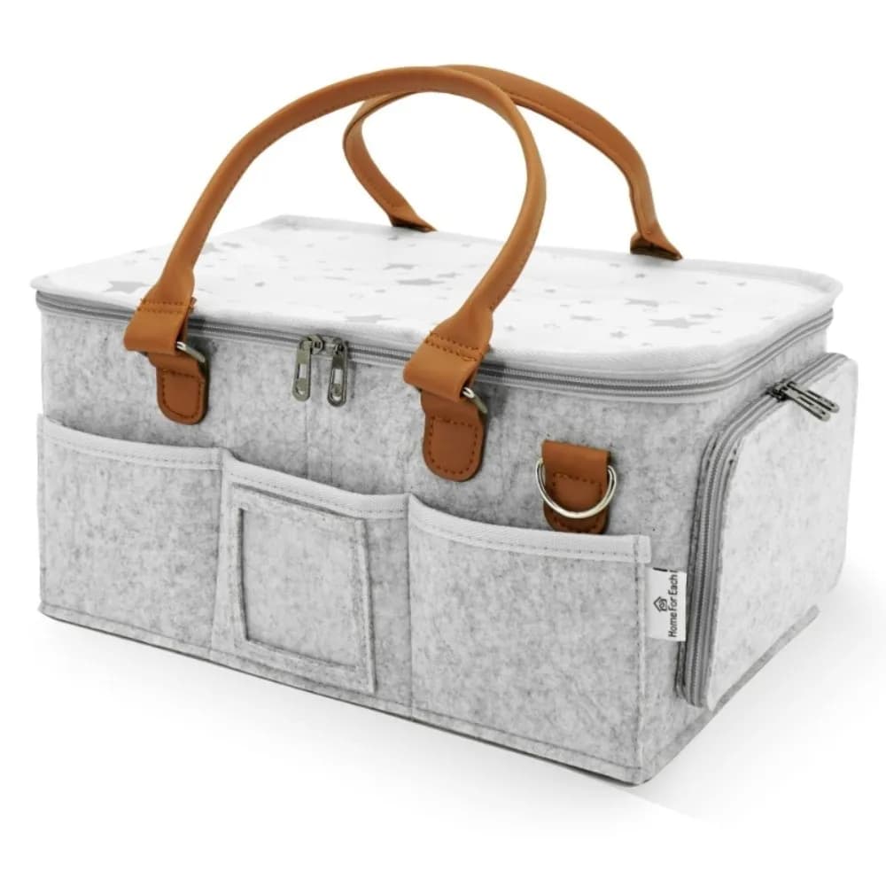 New Felt Baby Diaper Storage Bag Portable Large Pocket Mommy Bag Large Capacity Nursery Organizer Infant Care