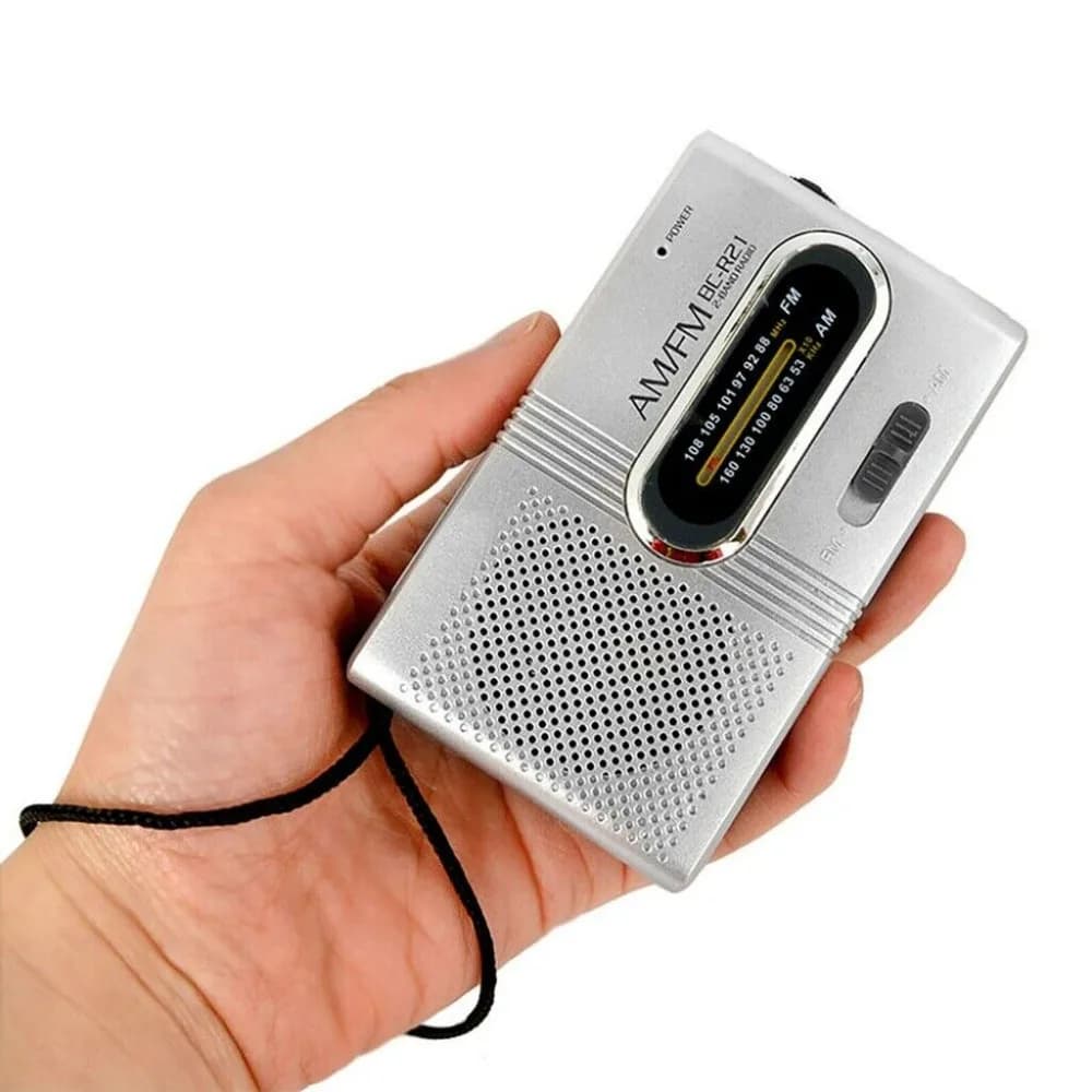Portable Mini Pocket Radio AM/FM Stereo Slim Radio Built-in Speaker Battery Operated Telescopic Antenna Radio Elderly Travel