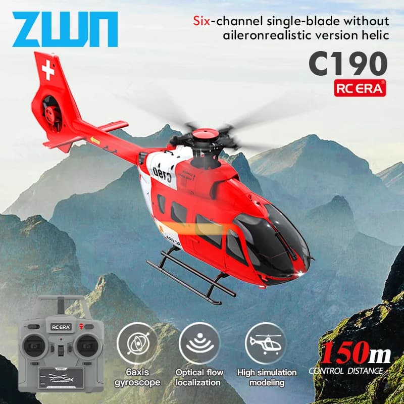 RC ERA C190 RC Helicopter 2.4G 6-Aixs Gyroscope 6CH Altitude Hold Optical Flow Brushless Remote Control Helicopter Toys For Kid