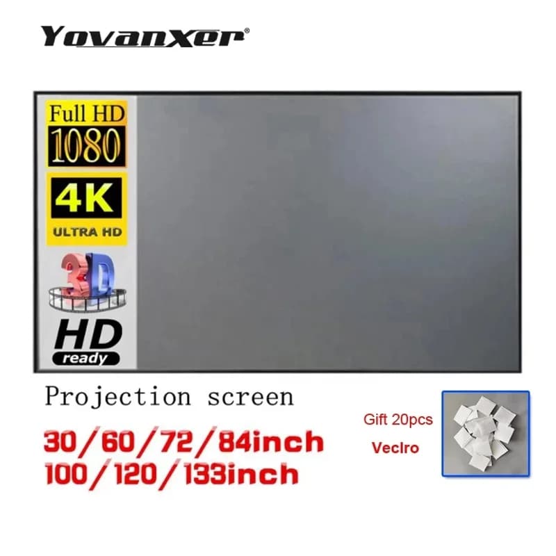 Portable Projector Screen Reflective Fabric Cloth Projection Curtain Highly Increase Brightness for Low Lumen Projectors