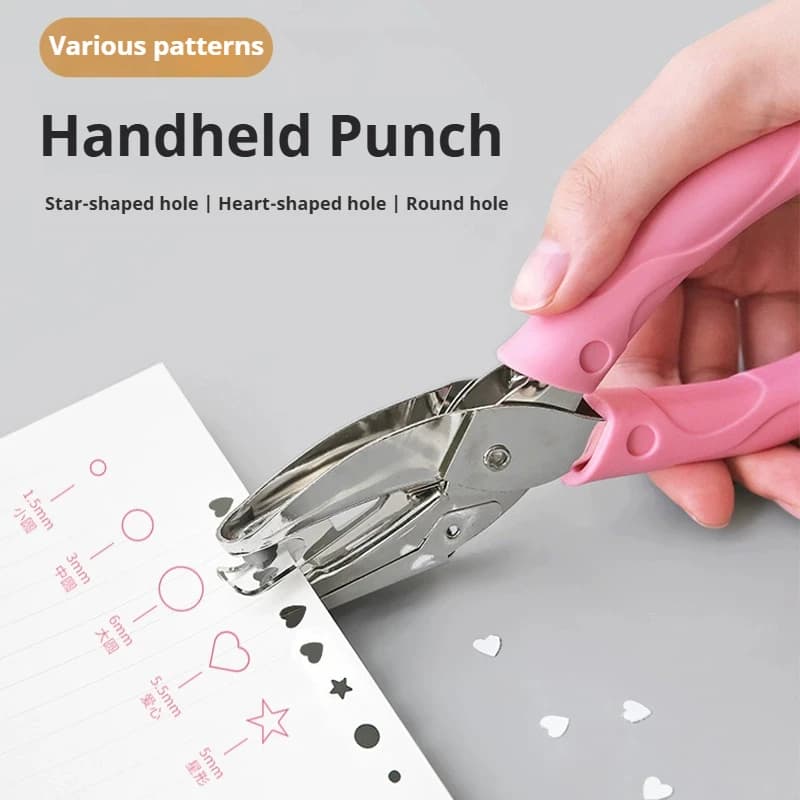 Cute Single Hole Puncher Scrapbooking Paper Punches 1.5/3/6mm Circle Hole Punch DIY Craft Cutter Paper Office School Supplies