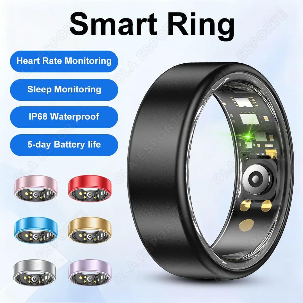 2026 New Smart Ring with Charging Case Fitness Sports Health Monitoring Sleep Long Battery Life Fashion Smart Ring For Men Women