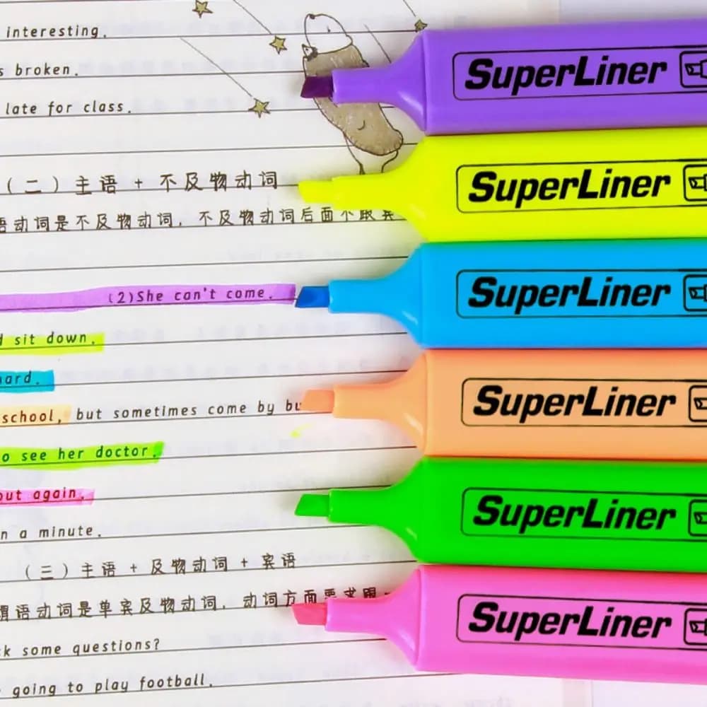 4/6 Colors Colorful Highlighters Art Markers Flat Shape Pastel Markers School Office Supplies Oblique Drawing